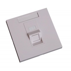 Eurolan Modular Utp Concealed Socket, For 1x Keystone, 45°, White, Without Keystone
