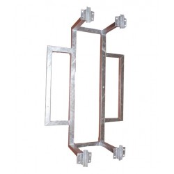Wall-mount Lattice Tower Mast Holder 130cm Double With Double Base, Distance From Wall 40cm