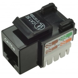 Solarix Keystone Cat5e Utp Rj45, Black, 90° Connection, Cable Managment