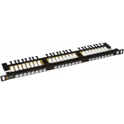 Solarix Patch Panel 24xrj45 Cat6 Utp Cable Managment, Black, 0,5u 
