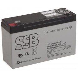 Ssb Agm Lead Acid Battery 6v 12ah, Lifetime 6-9 Years, Faston 6,3mm
