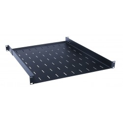 Masterlan Fixed Perforated Shelf, 1u, 19", 550mm, Load Capacity 40kg, Black